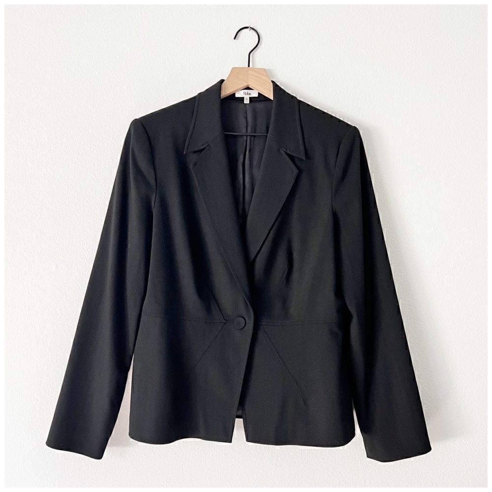 Reba Black Textured Suit Jacket Blazer Like New Sz 12
